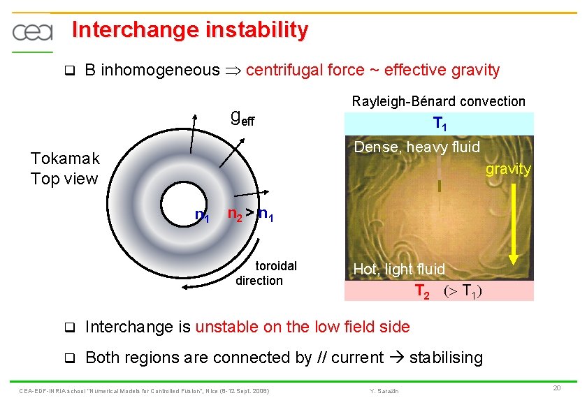 Interchange instability q B inhomogeneous centrifugal force ~ effective gravity geff Rayleigh-Bénard convection T