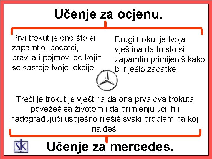 Učenje za ocjenu. Prvi trokut je ono što si zapamtio: podatci, pravila i pojmovi