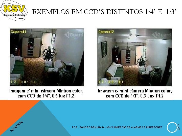 EXEMPLOS EM CCD’S DISTINTOS 1/4’ E 1/3’ 30 / 0 02 2 / 10