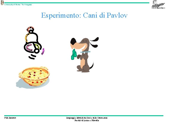 University of Rome “Tor Vergata” Esperimento: Cani di Pavlov F. M. Zanzotto Linguaggi e