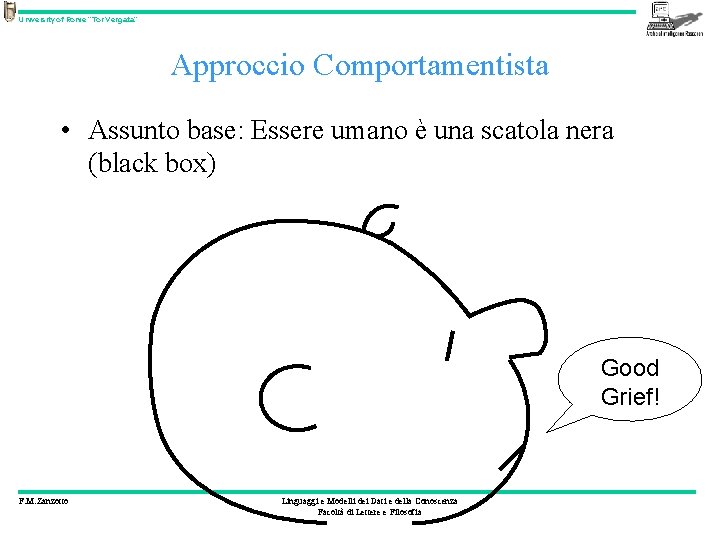 University of Rome “Tor Vergata” Approccio Comportamentista • Assunto base: Essere umano è una