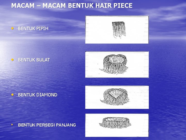 MACAM – MACAM BENTUK HAIR PIECE • BENTUK PIPIH • BENTUK BULAT • BENTUK