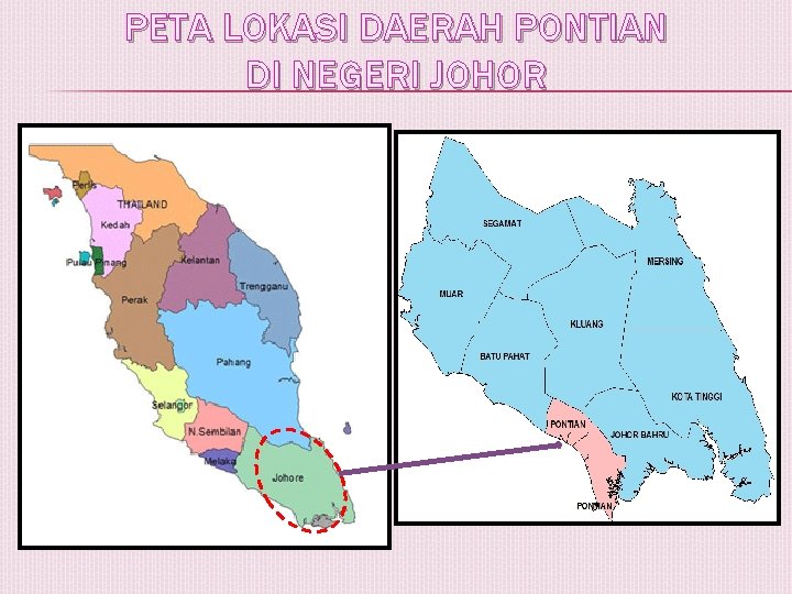 PETA LOKASI DAERAH PONTIAN DI NEGERI JOHOR 