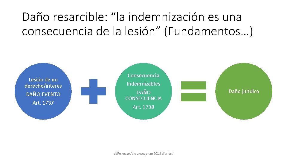 Daño resarcible: “la indemnización es una consecuencia de la lesión” (Fundamentos…) Lesión de un