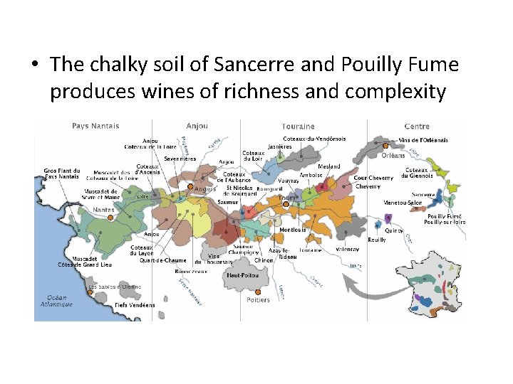  • The chalky soil of Sancerre and Pouilly Fume produces wines of richness