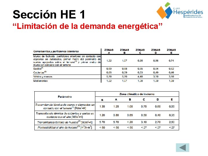 Sección HE 1 “Limitación de la demanda energética” 