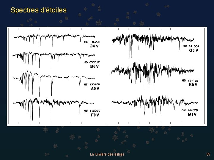 Spectres d'étoiles La lumière des astres 35 
