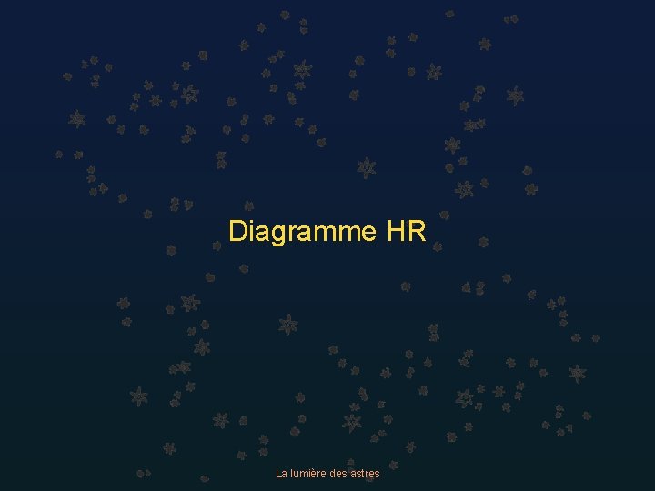 Diagramme HR La lumière des astres 