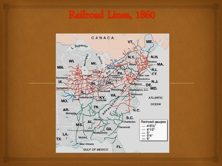 Railroad Lines, 1860 