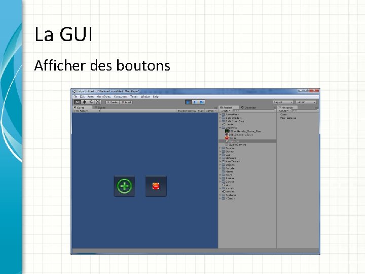 La GUI Afficher des boutons 