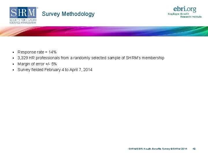 Survey Methodology • • Response rate = 14% 3, 329 HR professionals from a