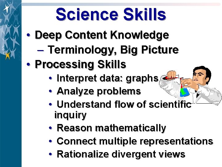 Science Skills • Deep Content Knowledge – Terminology, Big Picture • Processing Skills •