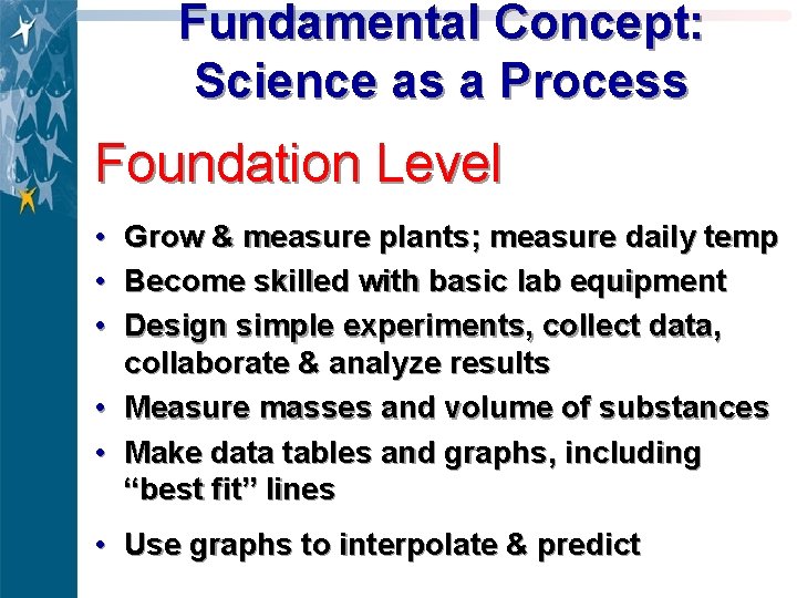 Fundamental Concept: Science as a Process Foundation Level • • • Grow & measure