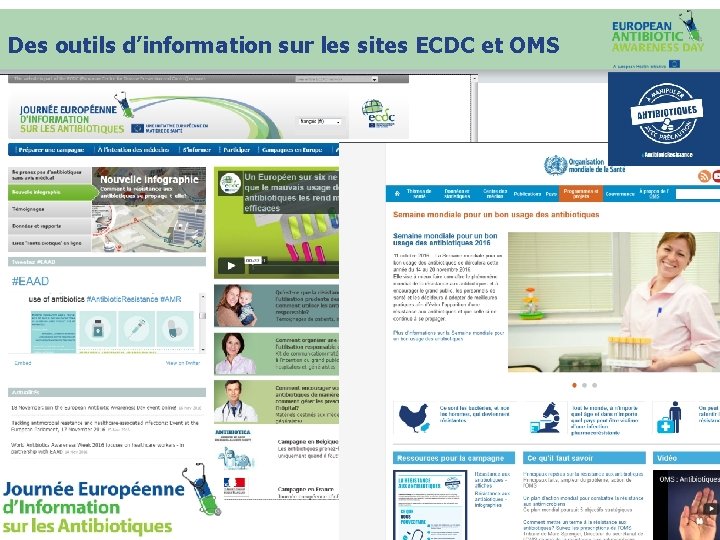 Des outils d’information sur les sites ECDC et OMS 