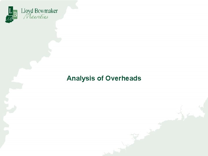 Analysis of Overheads 