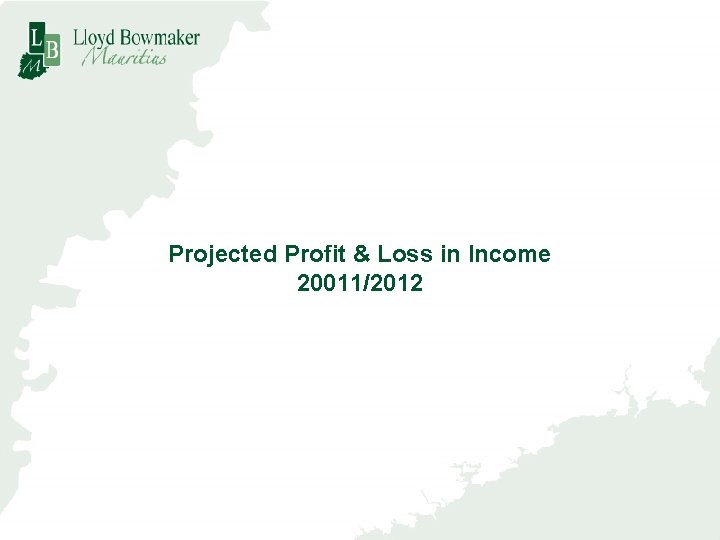 Projected Profit & Loss in Income 20011/2012 