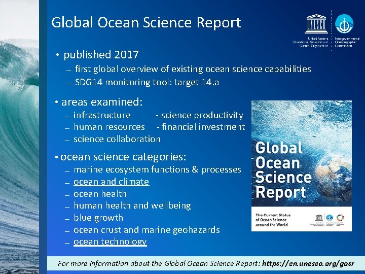 Global Ocean Science Report • published 2017 first global overview of existing ocean science
