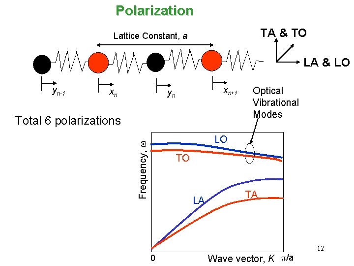 Polarization TA & TO Lattice Constant, a LA & LO yn-1 xn xn+1 yn