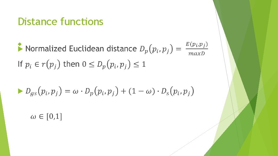 Distance functions 