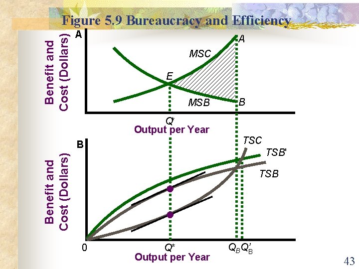 Benefit and Cost (Dollars) Figure 5. 9 Bureaucracy and Efficiency A A MSC E