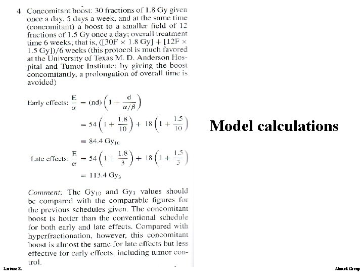 Model calculations Lecture 21 Ahmed Group 