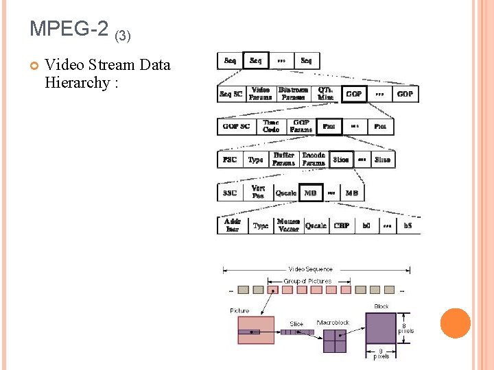MPEG-2 (3) Video Stream Data Hierarchy : 