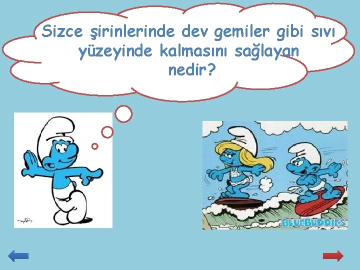 Sizce şirinlerinde dev gemiler gibi sıvı yüzeyinde kalmasını sağlayan nedir? 