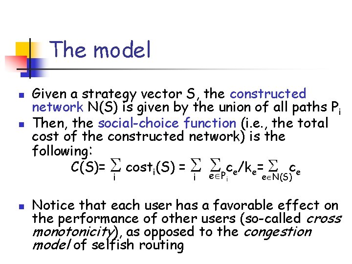 Beyond Routing Games Network Formation Games Network Games
