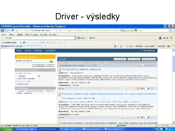 Driver - výsledky 