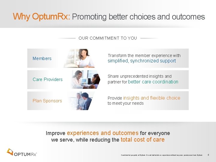 Why Optum. Rx: Promoting better choices and outcomes OUR COMMITMENT TO YOU Members Transform