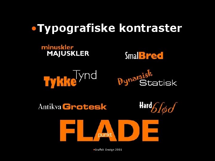  • Typografiske kontraster • Grafisk Design 2001 