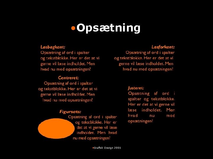  • Opsætning • Grafisk Design 2001 