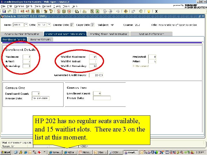 HP 202 has no regular seats available, and 15 waitlist slots. There are 3