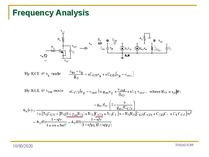 Frequency Analysis 10/30/2020 Insoo Kim 