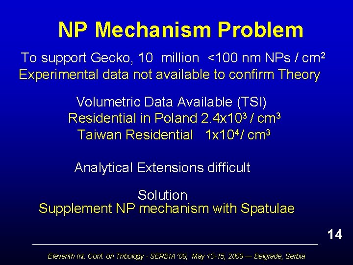 NP Mechanism Problem To support Gecko, 10 million <100 nm NPs / cm 2