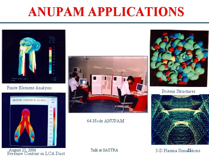 ANUPAM APPLICATIONS Finite Element Analysis Protein Structures 64 -Node ANUPAM August 23, 2006 Pressure