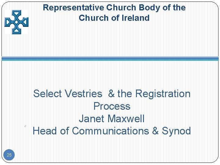 Representative Church Body of the Church of Ireland ‘ 25 Select Vestries & the