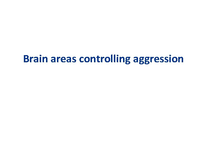 Brain areas controlling aggression 