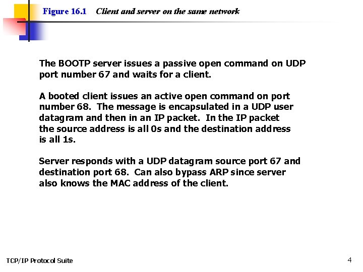 Figure 16. 1 Client and server on the same network The BOOTP server issues