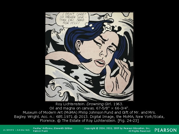 Roy Lichtenstein. Drowning Girl. 1963. Oil and magna on canvas. 67 -5⁄8" × 66