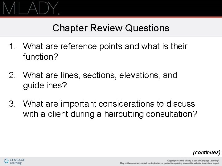 Chapter Review Questions 1. What are reference points and what is their function? 2.