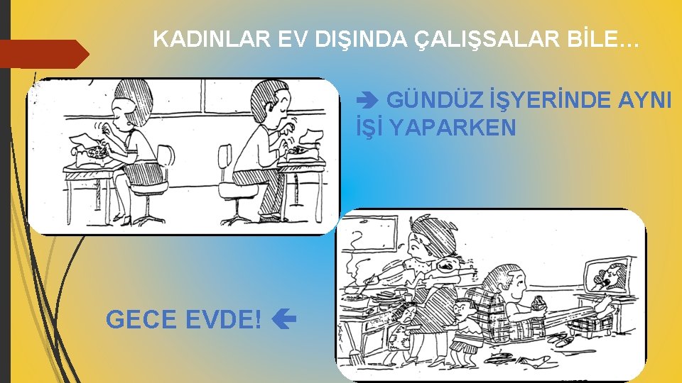 KADINLAR EV DIŞINDA ÇALIŞSALAR BİLE… GÜNDÜZ İŞYERİNDE AYNI İŞİ YAPARKEN GECE EVDE! 