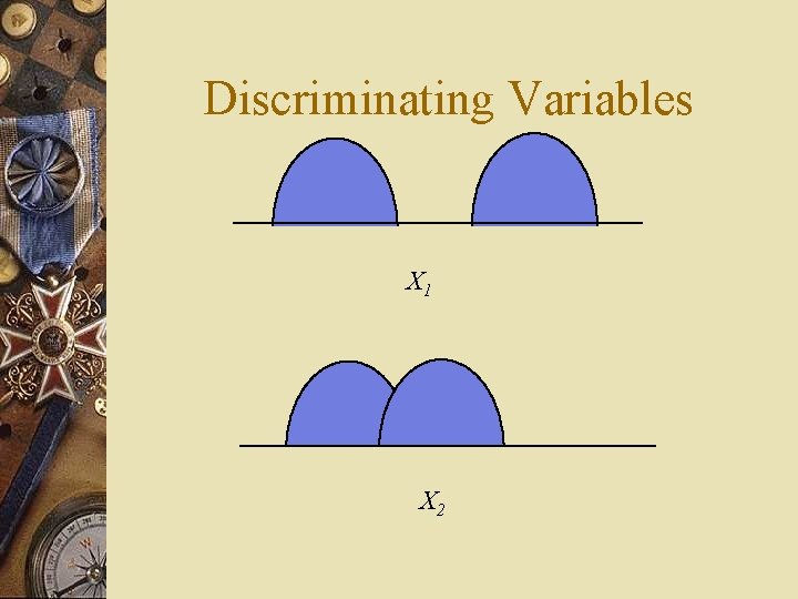 Discriminating Variables X 1 X 2 