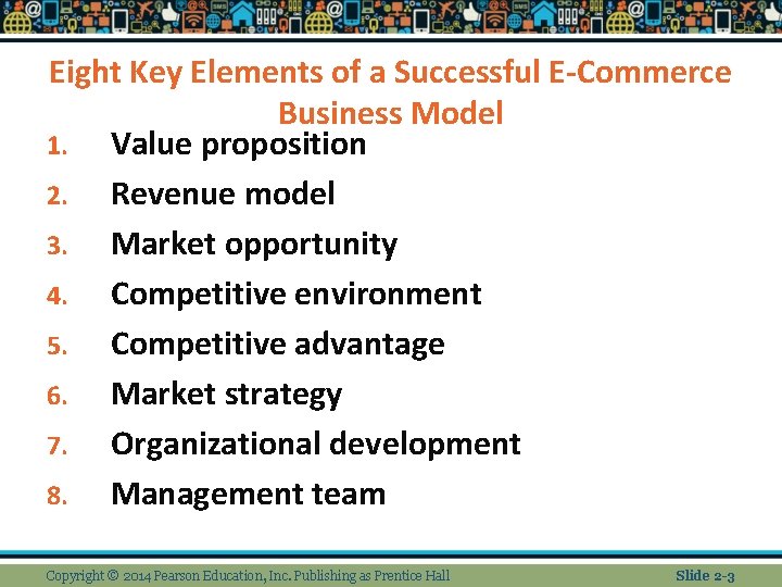 Eight Key Elements of a Successful E-Commerce Business Model 1. Value proposition 2. Revenue Eight Key Elements of a Successful E-Commerce Business Model 1. Value proposition 2. Revenue
