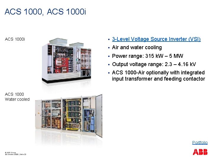 ACS 1000, ACS 1000 i § 3 -Level Voltage Source Inverter (VSI) § Air