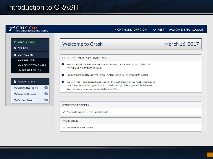 Introduction to CRASH 