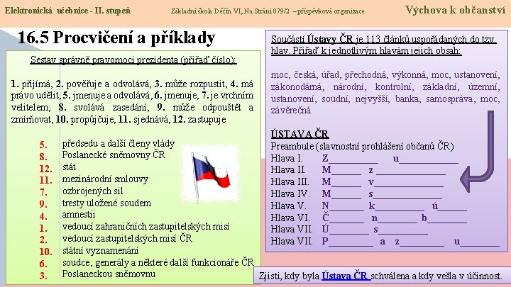 Elektronická učebnice - II. stupeň Základní škola Děčín VI, Na Stráni 879/2 – příspěvková