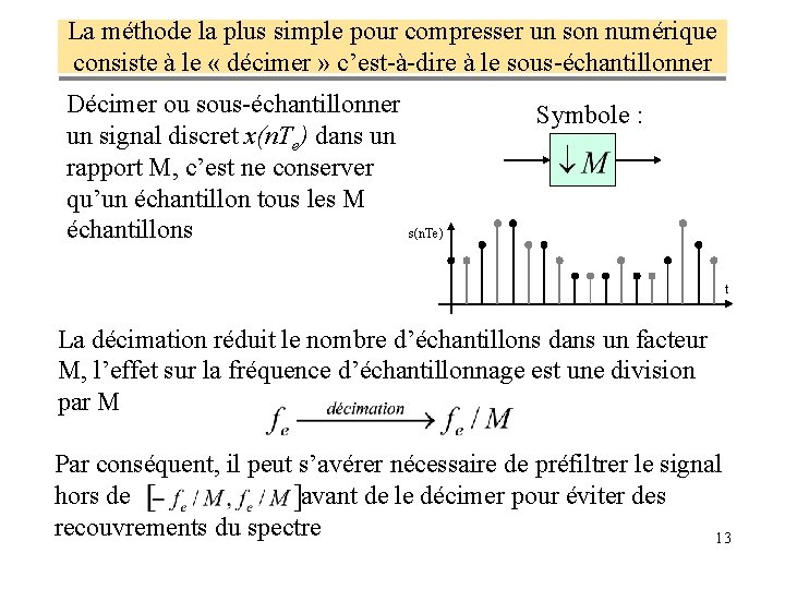 La méthode la plus simple pour compresser un son numérique consiste à le «