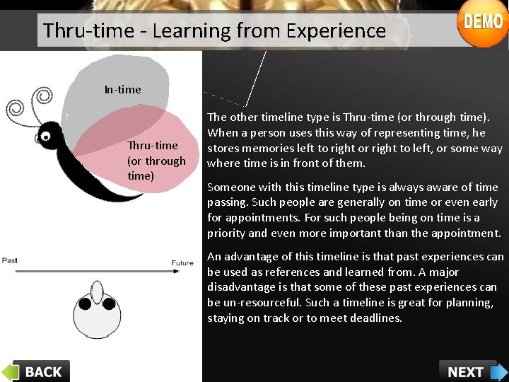Thru-time - Learning from Experience In-time Thru-time (or through time) The other timeline type