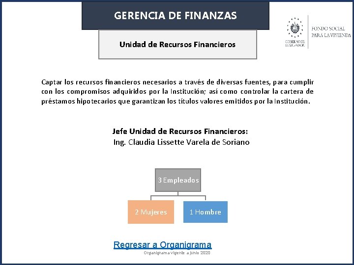 GERENCIA DE FINANZAS Unidad de Recursos Financieros Captar los recursos financieros necesarios a través